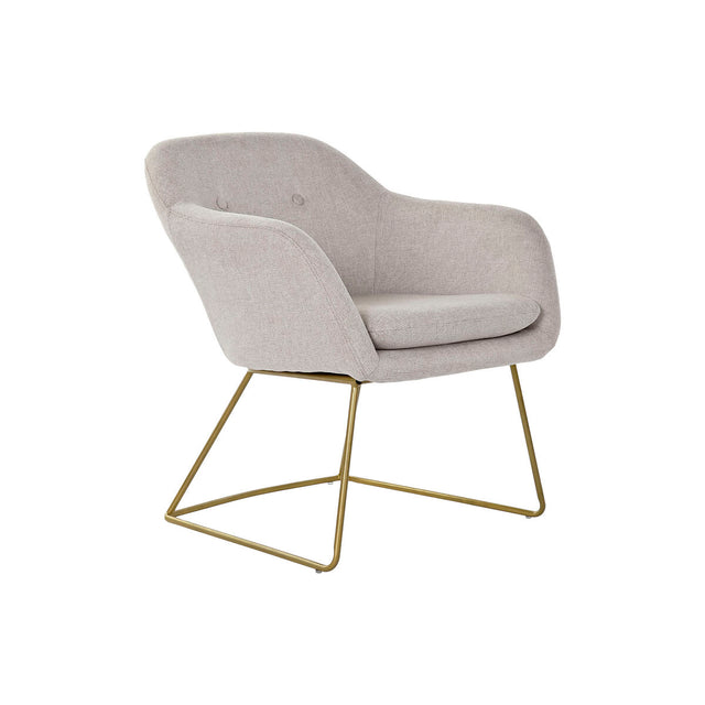 Poltrona DKD Home Decor Bege Dourado Metal 63 x 64 x 70 cm - EcoNest