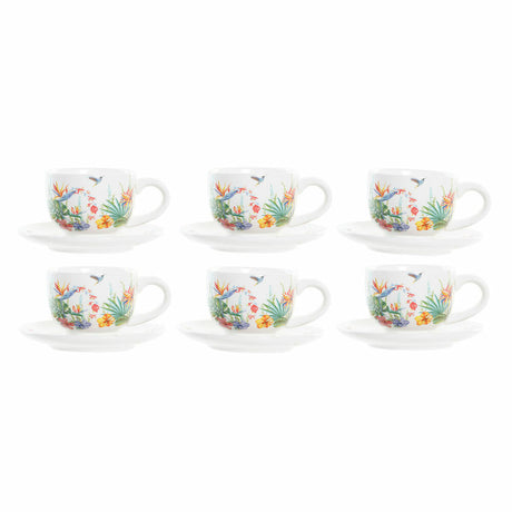 Conjunto de Chávenas de Café DKD Home Decor Multicolor 180 ml Dolomite - EcoNest