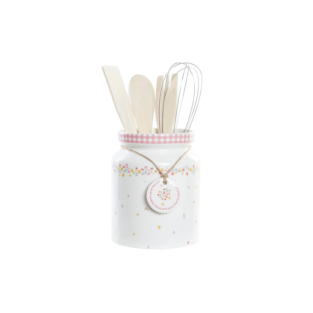 Conjunto de Utensílios de Cozinha DKD Home Decor Bloemen Dolomite Madeira MDF 12 x 12 x 22 cm - EcoNest