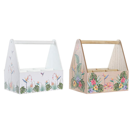 Suporte para garrafas DKD Home Decor Multicolor Madeira MDF 24 x 16,5 x 25 cm (2 Unidades) - EcoNest