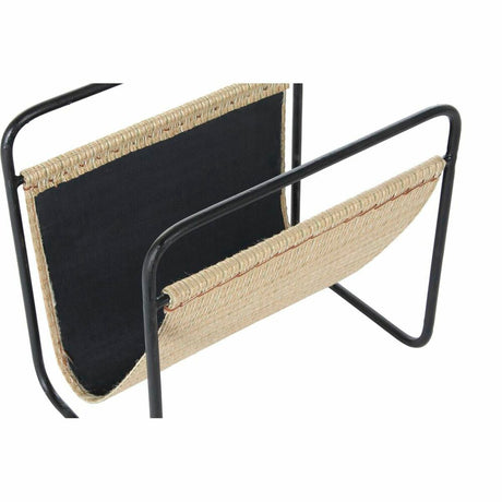 Porta-revistas DKD Home Decor 39 x 26 x 36 cm Natural Preto Metal - EcoNest