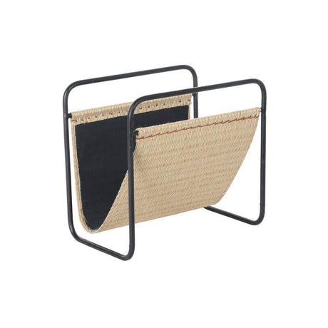 Porta-revistas DKD Home Decor 39 x 26 x 36 cm Natural Preto Metal - EcoNest