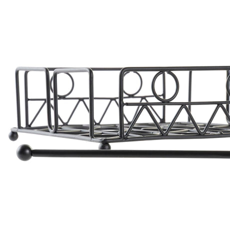 Porta-guardanapos DKD Home Decor Geométrico Preto Metal 18 x 18 x 7 cm - EcoNest