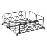 Porta-guardanapos DKD Home Decor Geométrico Preto Metal 18 x 18 x 7 cm - EcoNest