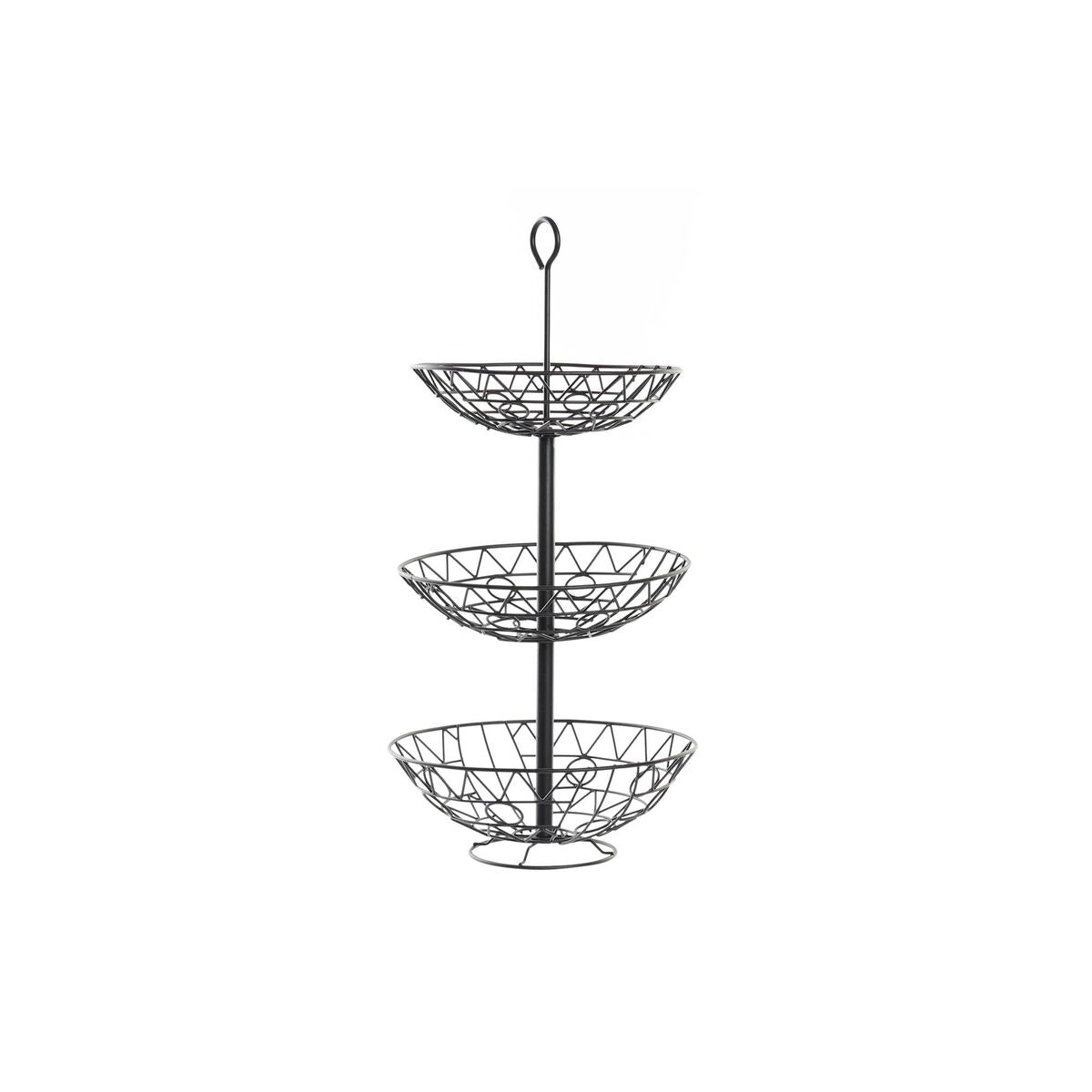Fruteira DKD Home Decor 28 x 28 x 58 cm Preto Metal - EcoNest