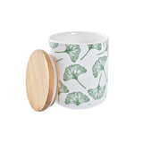 Conjunto de 3 Potes DKD Home Decor Natural Branco Verde Bambu Grés Tropical 10 x 10 x 17 cm - EcoNest