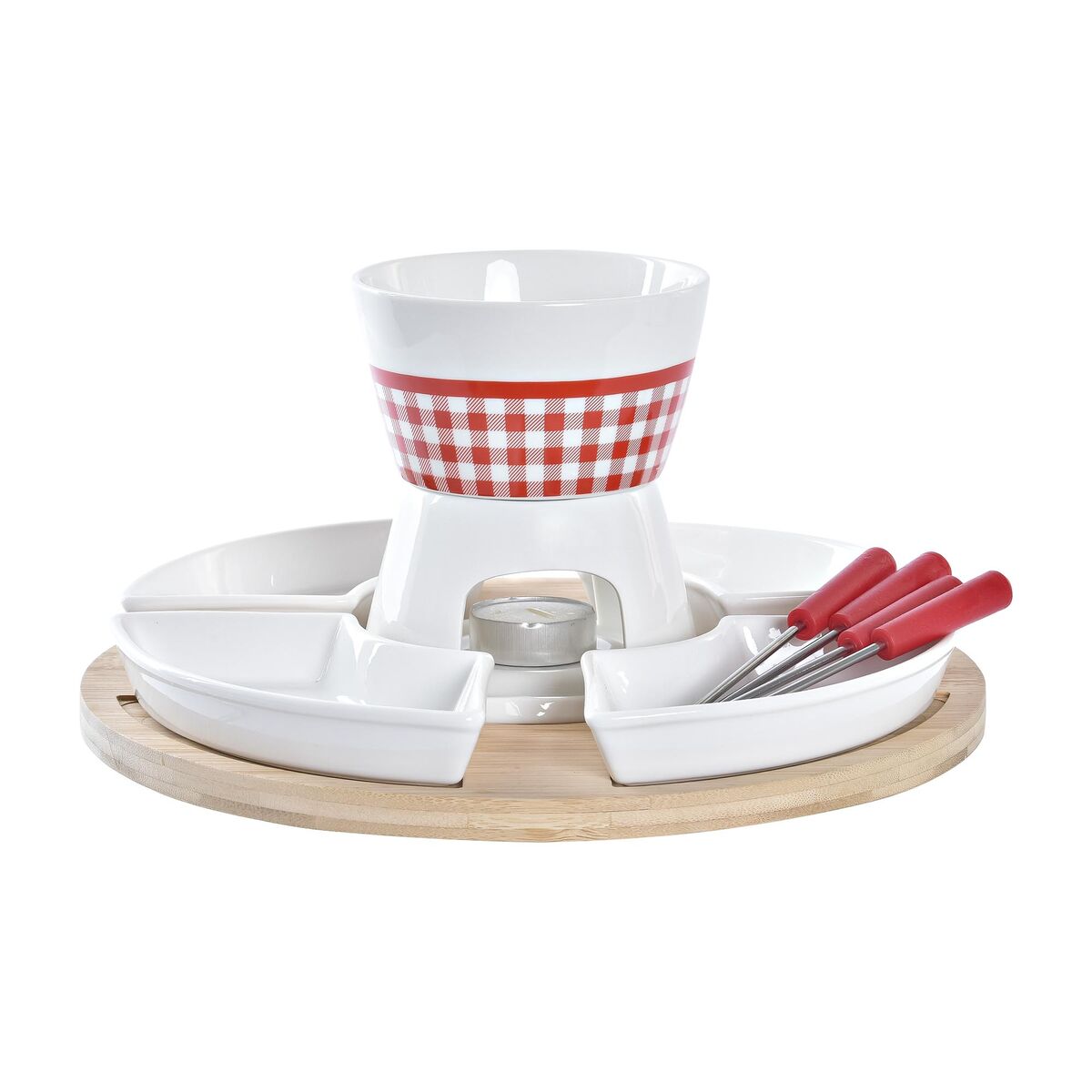 Fondue DKD Home Decor Vermelho 26,5 x 26,5 x 1,5 cm (10 pcs) - EcoNest