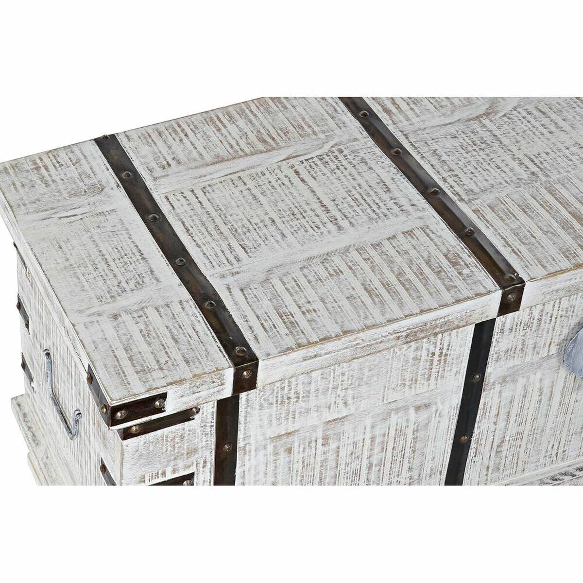 Arca DKD Home Decor Metal Branco Madeira de mangueira (116 x 40 x 45 cm) - EcoNest
