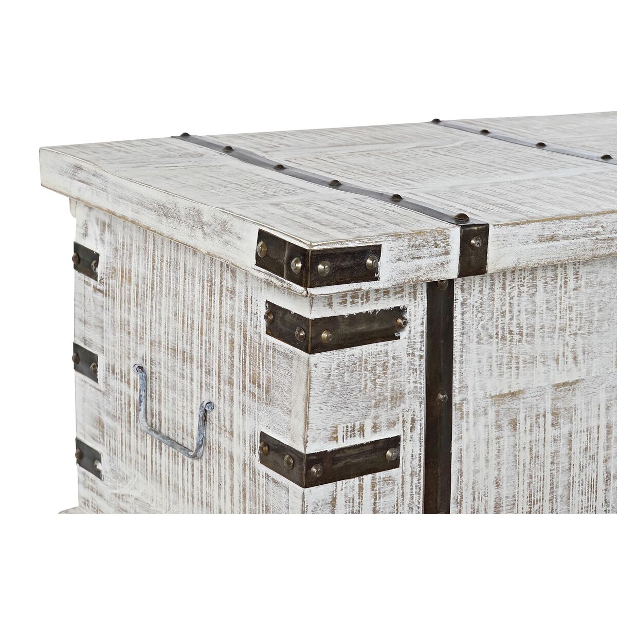 Arca DKD Home Decor Metal Branco Madeira de mangueira (116 x 40 x 45 cm) - EcoNest