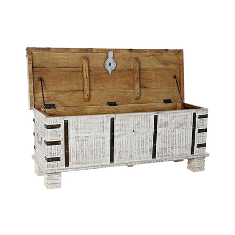 Arca DKD Home Decor Metal Branco Madeira de mangueira (116 x 40 x 45 cm) - EcoNest