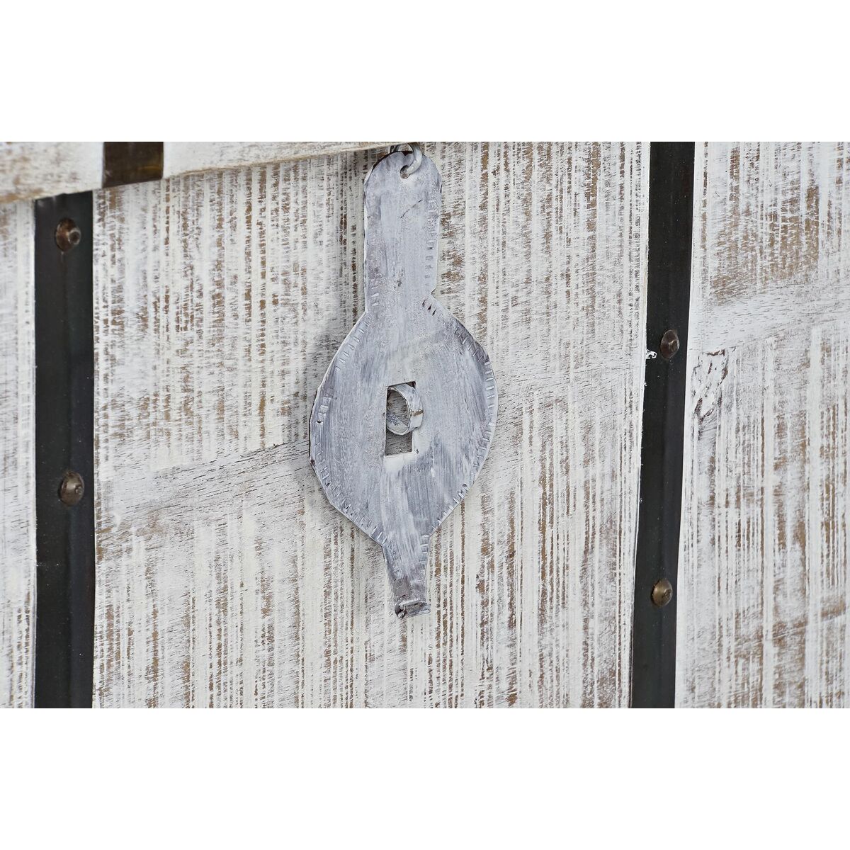 Arca DKD Home Decor Metal Branco Madeira de mangueira (116 x 40 x 45 cm) - EcoNest