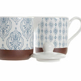 Açucareiro DKD Home Decor Azul Branco Castanho Grés 12,5 x 6,5 x 8 cm (2 pcs) - EcoNest