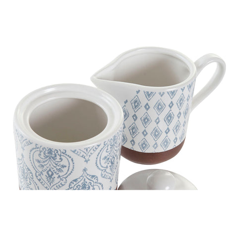 Açucareiro DKD Home Decor Azul Branco Castanho Grés 12,5 x 6,5 x 8 cm (2 pcs) - EcoNest