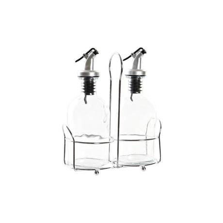 Galheteiro DKD Home Decor Galheteiro Transparente Metal Cristal (2 Unidades) (2 pcs) - EcoNest