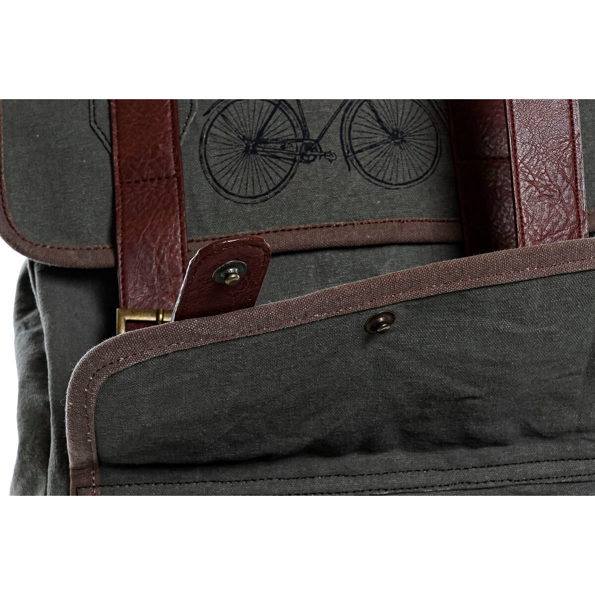 Mochila Casual DKD Home Decor Canvas Bicicleta Cinzento Castanho (33 x 12 x 47 cm) - EcoNest