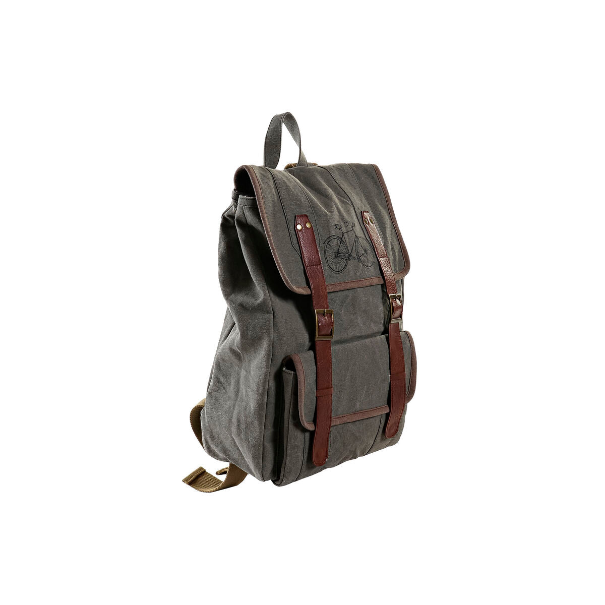 Mochila Casual DKD Home Decor Canvas Bicicleta Cinzento Castanho (33 x 12 x 47 cm) - EcoNest