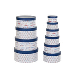 Conjunto de Caixas de Organização Empilháveis DKD Home Decor Marinha Riscas Branco Azul Marinho Cartão (37,5 x 37,5 x 18 cm) - EcoNest