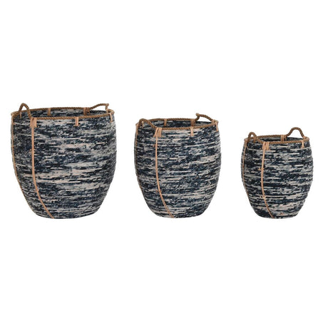Conjunto de Cestas DKD Home Decor Branco Preto Plástico Boho 56 x 56 x 60 cm 52 x 52 x 60 cm - EcoNest