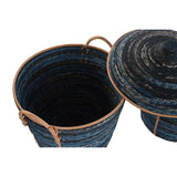 Conjunto de Cestas DKD Home Decor Azul Preto Boho 51 x 51 x 65 cm - EcoNest