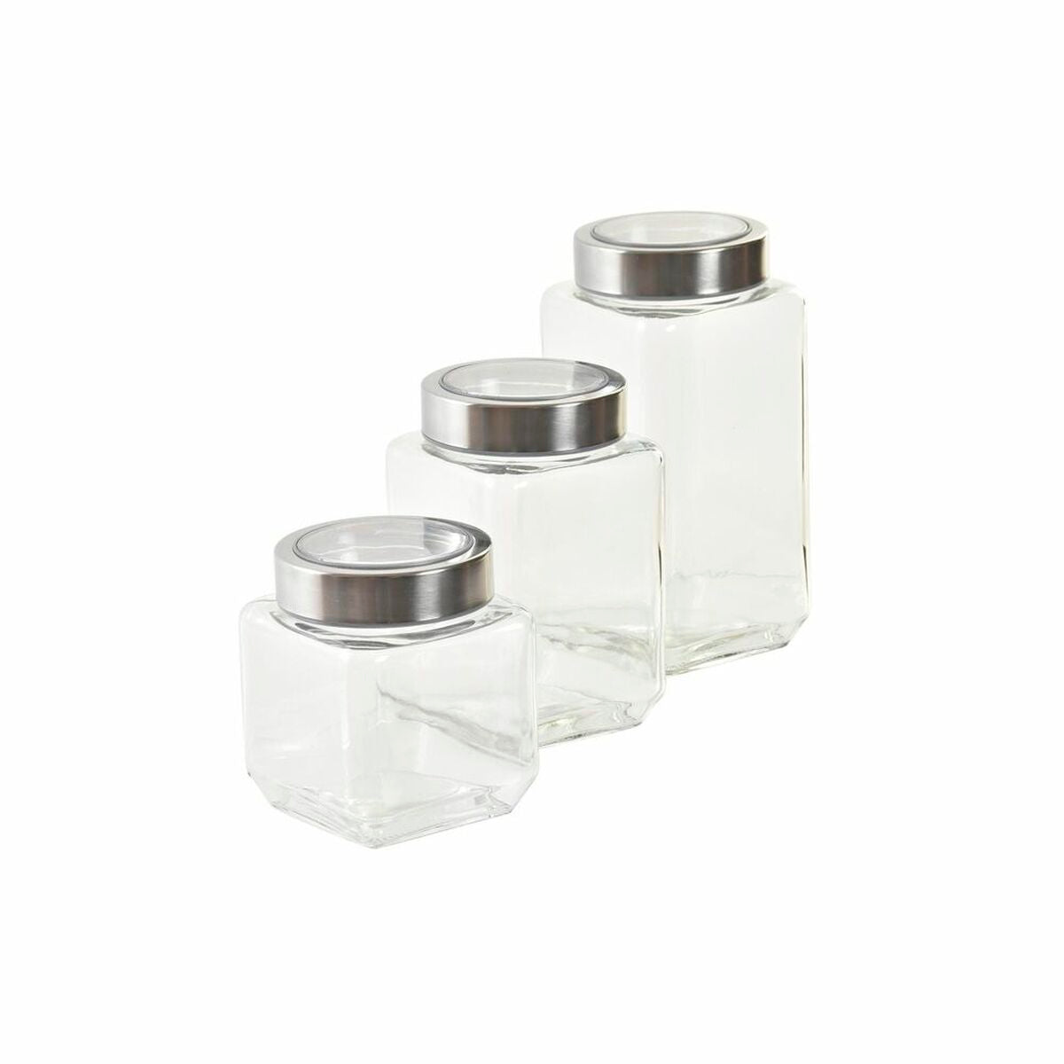 Conjunto de 3 Potes DKD Home Decor 750 ml 8,5 x 8,5 x 18 cm - EcoNest