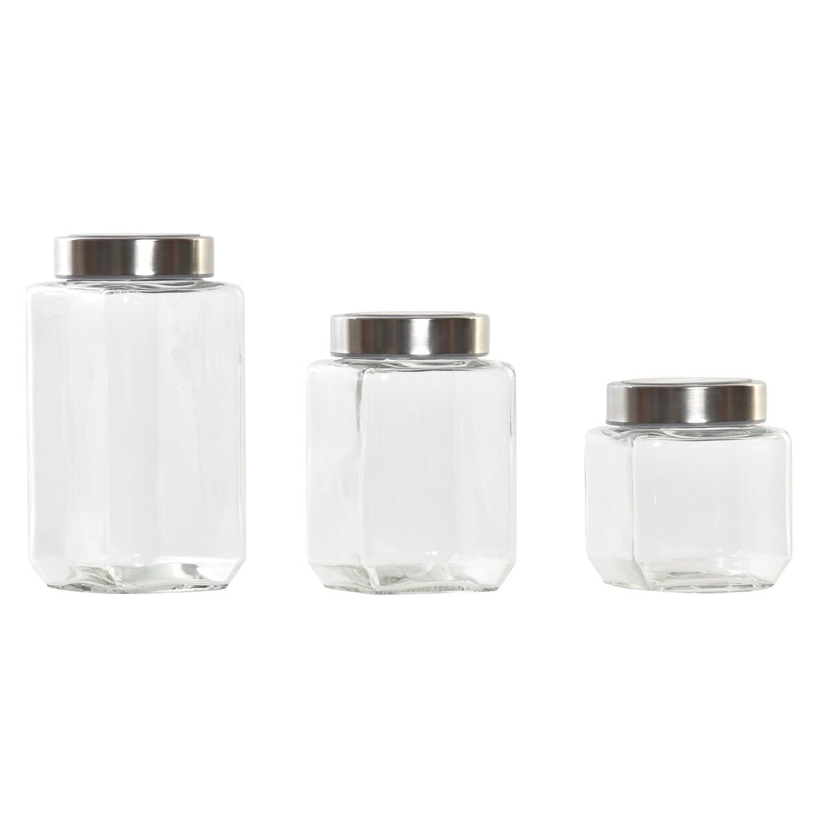 Conjunto de 3 Potes DKD Home Decor 750 ml 8,5 x 8,5 x 18 cm - EcoNest