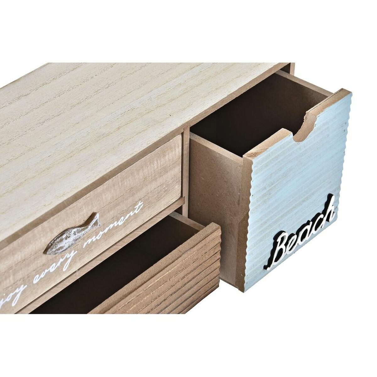 Guarda-Joias DKD Home Decor 34 x 13 x 16 cm Madeira Castanho Turquesa - EcoNest