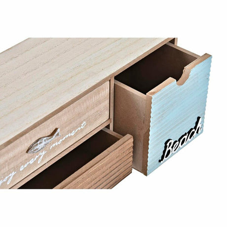 Guarda-Joias DKD Home Decor 34 x 13 x 16 cm Madeira Castanho Turquesa - EcoNest