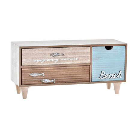 Guarda-Joias DKD Home Decor 34 x 13 x 16 cm Madeira Castanho Turquesa - EcoNest