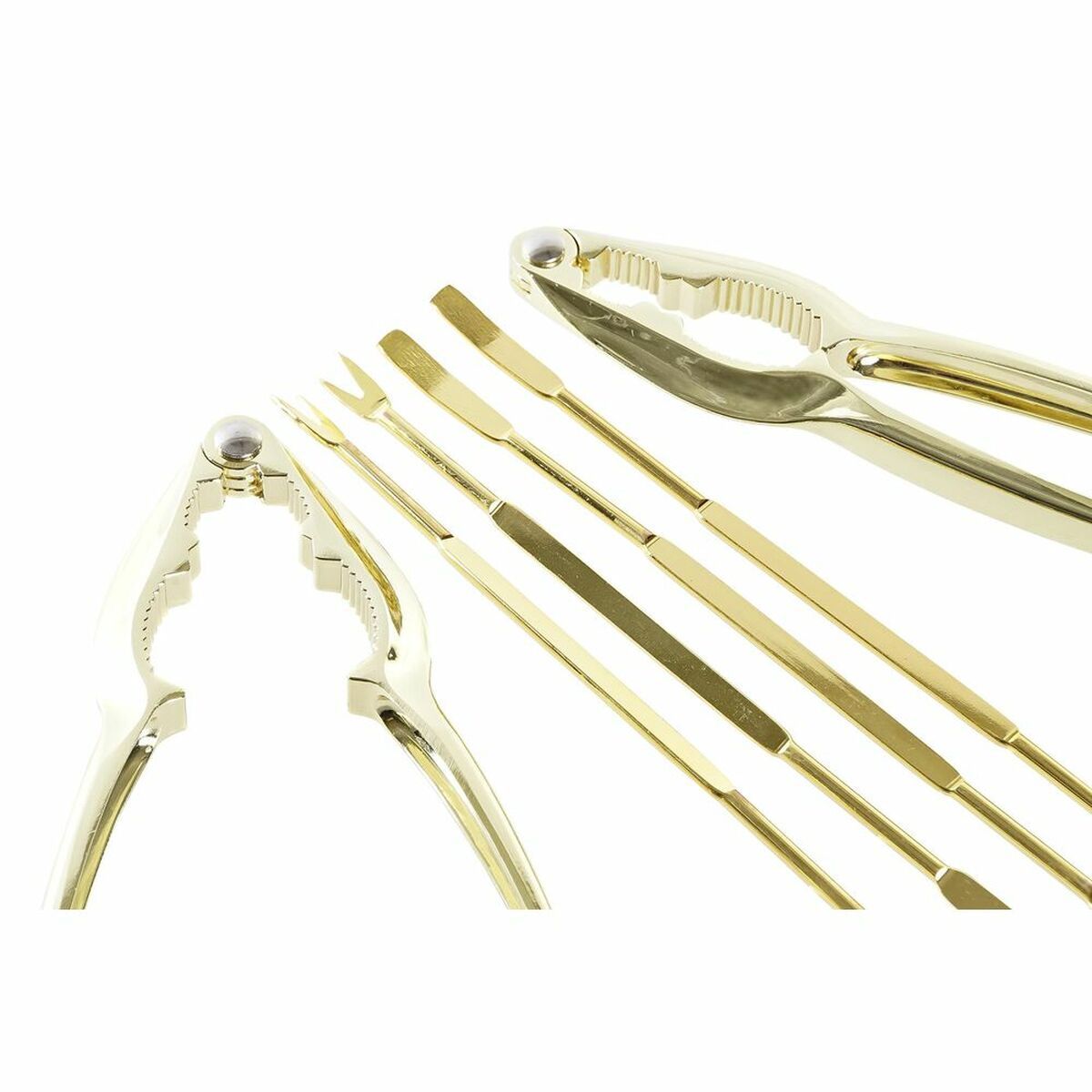 Conjunto para Marisco DKD Home Decor Dourado Aço inoxidável 8 Peças 3 x 3 x 15 cm - EcoNest