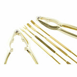 Conjunto para Marisco DKD Home Decor Dourado Aço inoxidável 8 Peças 3 x 3 x 15 cm - EcoNest