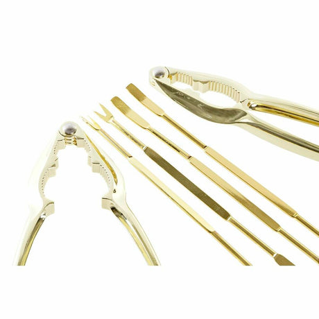 Conjunto para Marisco DKD Home Decor Dourado Aço inoxidável 8 Peças 3 x 3 x 15 cm - EcoNest