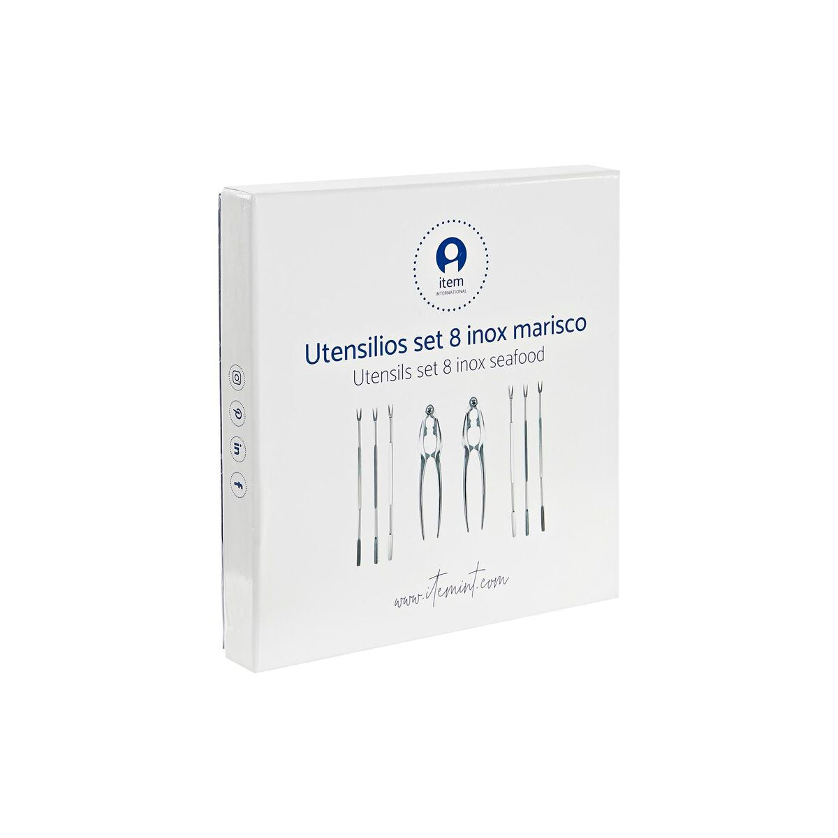 Conjunto para Marisco DKD Home Decor Dourado Aço inoxidável 8 Peças 3 x 3 x 15 cm - EcoNest