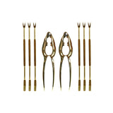Conjunto para Marisco DKD Home Decor Dourado Aço inoxidável 8 Peças 3 x 3 x 15 cm - EcoNest