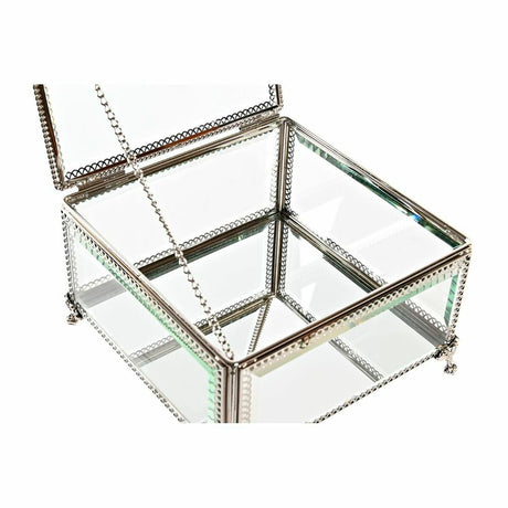 Guarda-Joias DKD Home Decor Cristal Metal 16 x 16 x 10 cm Prateado Transparente - EcoNest