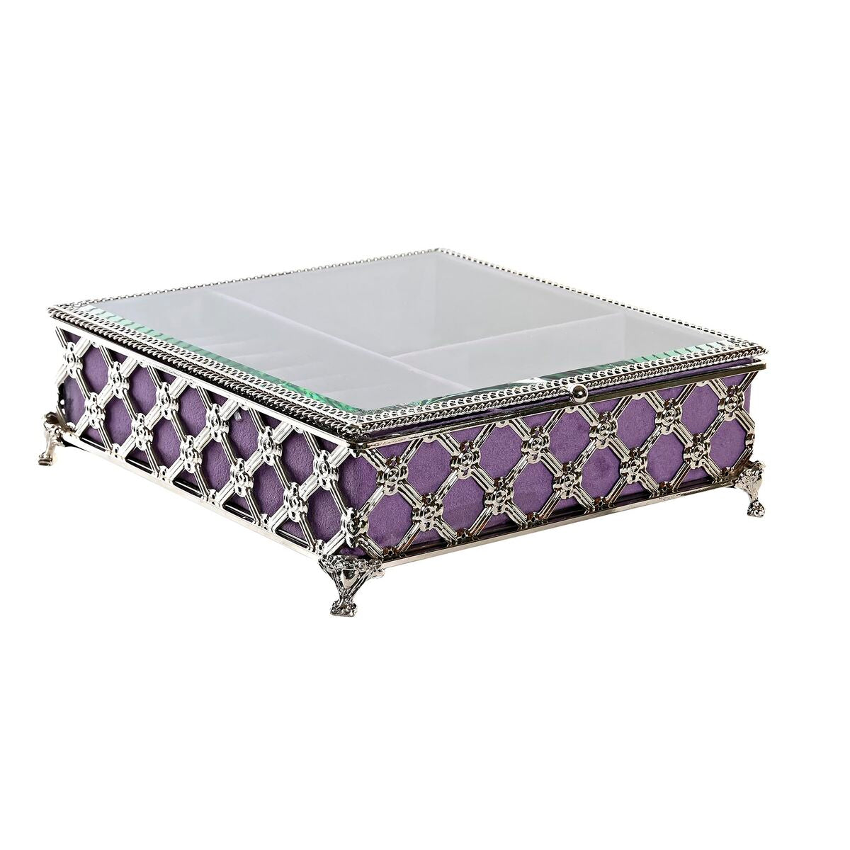 Guarda-Joias DKD Home Decor Cristal Metal (22 x 22 x 7 cm) - EcoNest