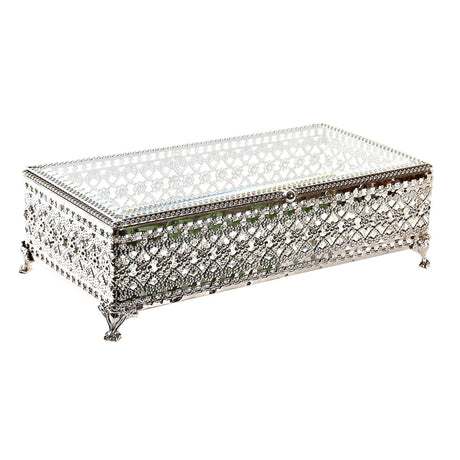 Guarda-Joias DKD Home Decor Cristal Prateado Metal (25,5 x 12,5 x 7,5 cm) - EcoNest