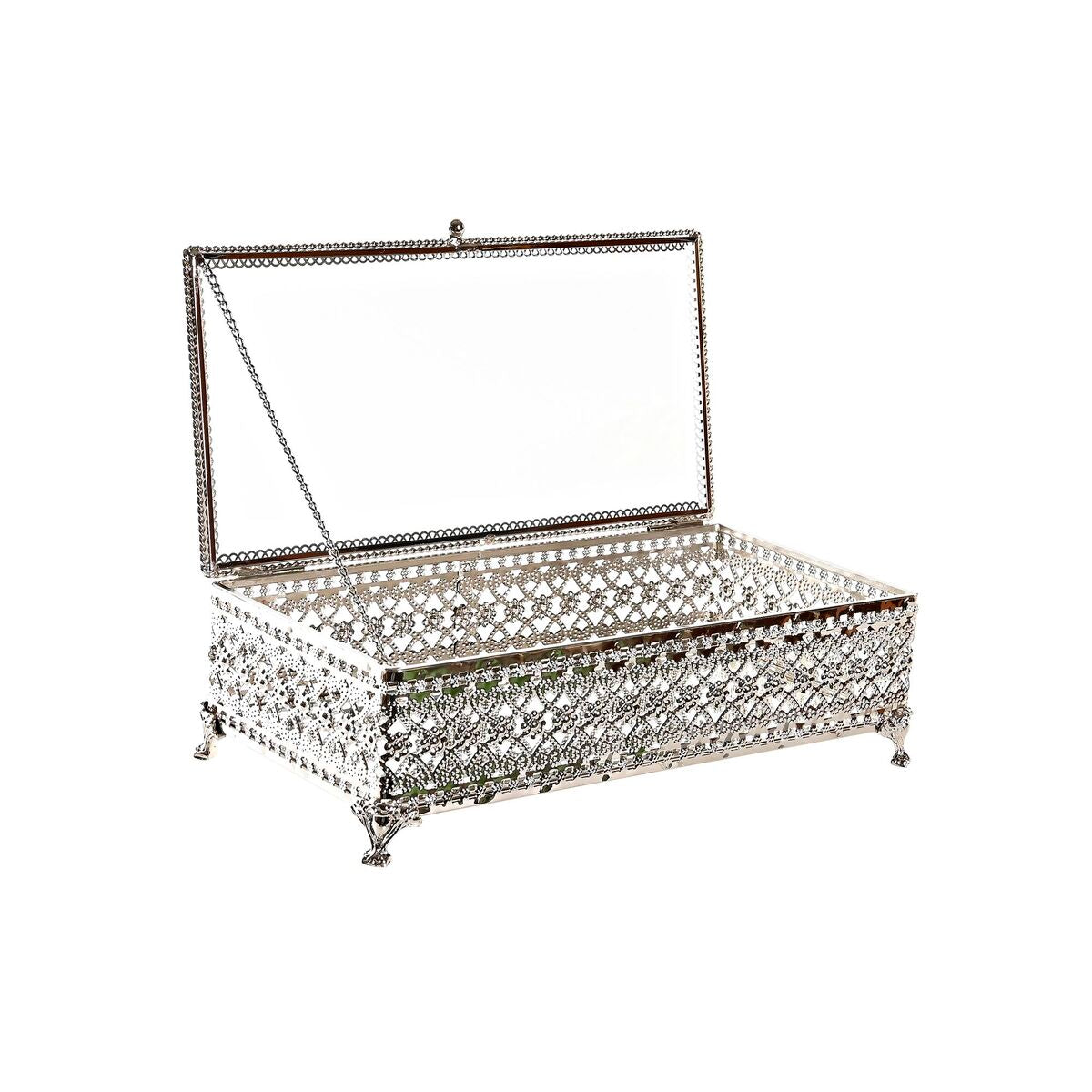 Guarda-Joias DKD Home Decor Cristal Prateado Metal (25,5 x 12,5 x 7,5 cm) - EcoNest