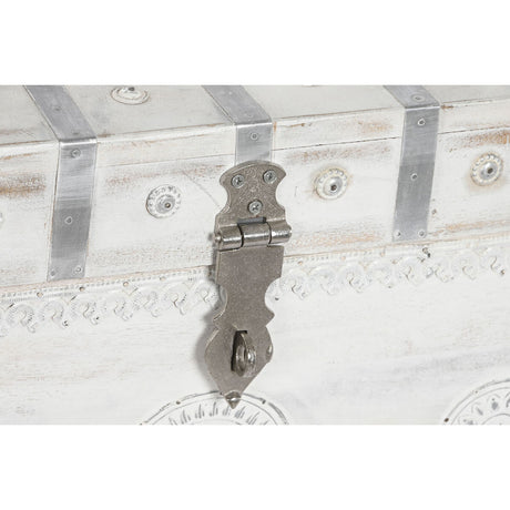 Baú DKD Home Decor Branco Marrom claro Madeira de mangueira 78,7 x 43 x 45,7 cm - EcoNest