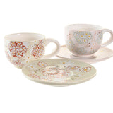 Conjunto de Chávenas de Café DKD Home Decor Bege Metal Verde Dolomite (180 ml) (6 Peças) - EcoNest