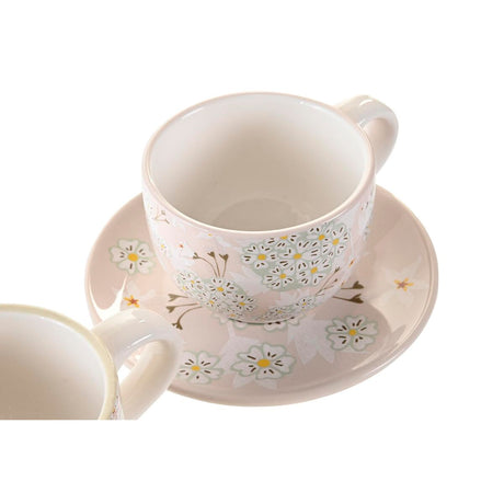 Conjunto de Chávenas de Café DKD Home Decor Bege Metal Verde Dolomite (180 ml) (6 Peças) - EcoNest
