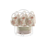 Conjunto de Chávenas de Café DKD Home Decor Bege Metal Verde Dolomite (180 ml) (6 Peças) - EcoNest