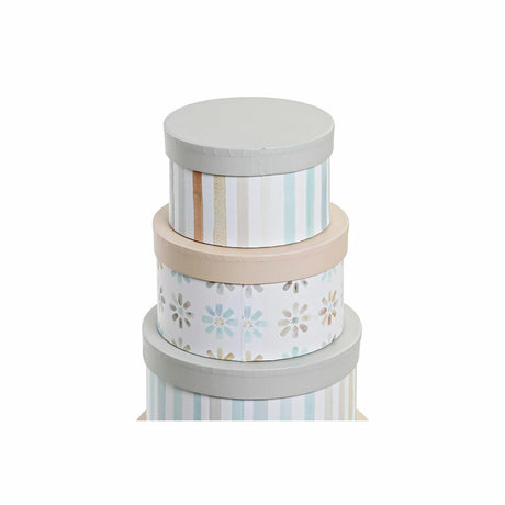 Conjunto de Caixas de Organização Empilháveis DKD Home Decor Multicolor Cartão 37,5 x 37,5 x 18 cm - EcoNest