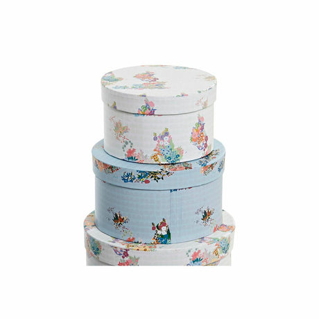 Conjunto de Caixas de Organização Empilháveis DKD Home Decor Cartão Urbana 37,5 x 37,5 x 18 cm - EcoNest