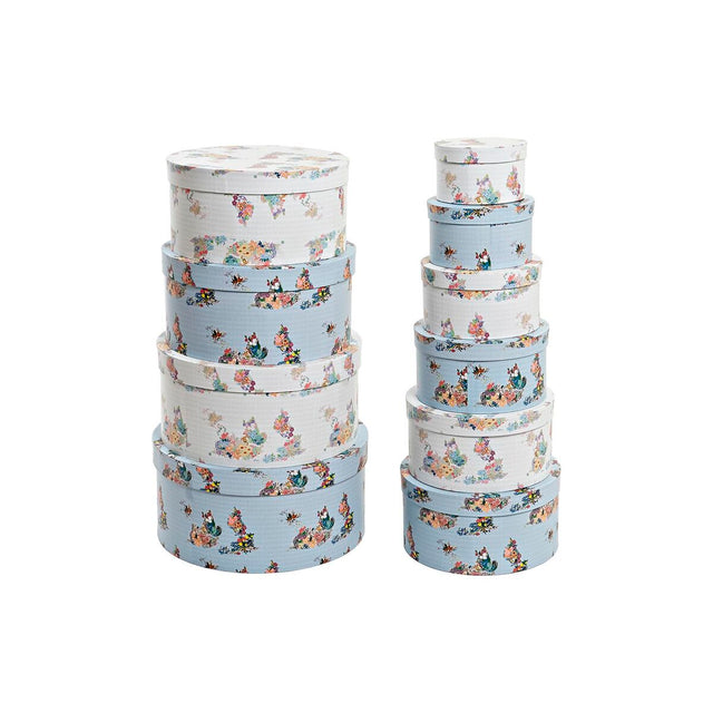 Conjunto de Caixas de Organização Empilháveis DKD Home Decor Cartão Urbana 37,5 x 37,5 x 18 cm - EcoNest