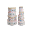 Conjunto de Caixas de Organização Empilháveis DKD Home Decor animais Redondo Bloemen Cartão (37,5 x 37,5 x 18 cm) - EcoNest