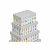 Conjunto de Caixas de Organização Empilháveis DKD Home Decor Cinzento Animais de Estimação Cartão (43,5 x 33,5 x 15,5 cm) - EcoNest