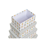 Conjunto de Caixas de Organização Empilháveis DKD Home Decor Cinzento Animais de Estimação Cartão (43,5 x 33,5 x 15,5 cm) - EcoNest