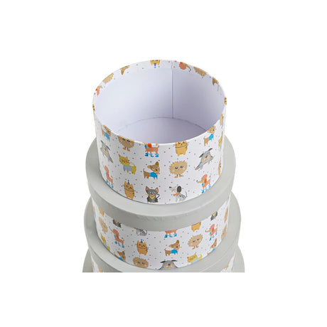 Caixa Multiusos DKD Home Decor Branco Infantil Multicolor Bloemen Cartão (37,5 x 37,5 x 18 cm) - EcoNest