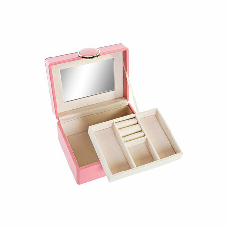 Guarda-Joias DKD Home Decor 23 x 17 x 10 cm Cor de Rosa Poliuretano Madeira MDF - EcoNest
