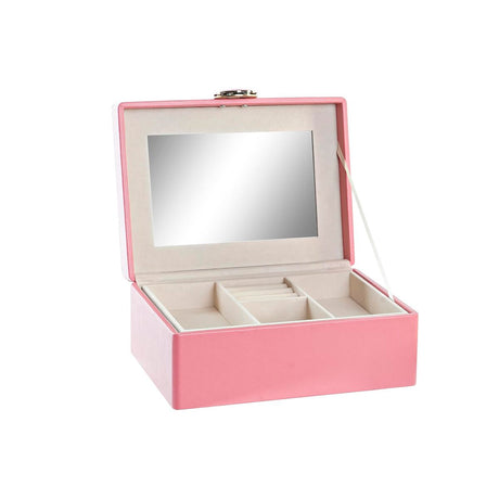 Guarda-Joias DKD Home Decor 23 x 17 x 10 cm Cor de Rosa Poliuretano Madeira MDF - EcoNest